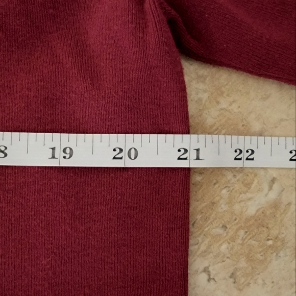 NWOT French Laundry XL V-Neck Sweater 3/4 Sleeve Burgandy Maroonhi - Picture 9 of 12
